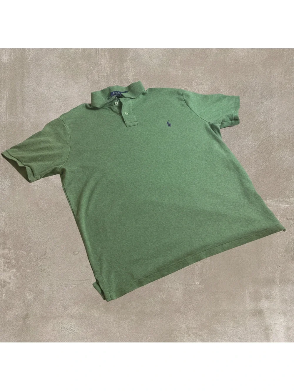 Polo Ralph Lauren Mens L Heather Green Polo Shirt Custom Fit Pony Logo